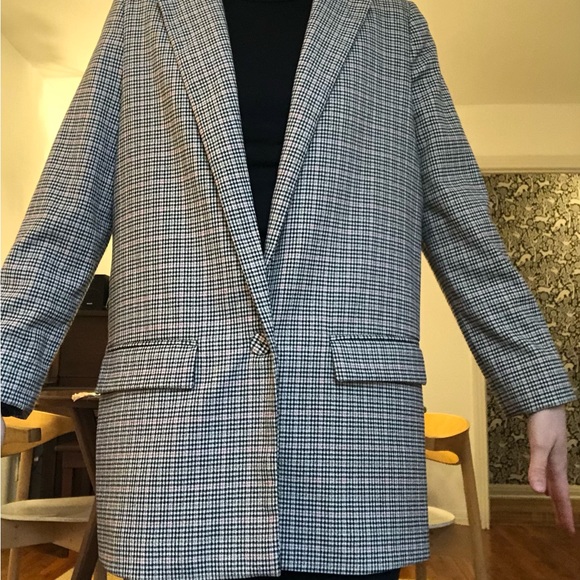 Mango Structured Suit Plaid Check Blazer - Picture 4 of 12